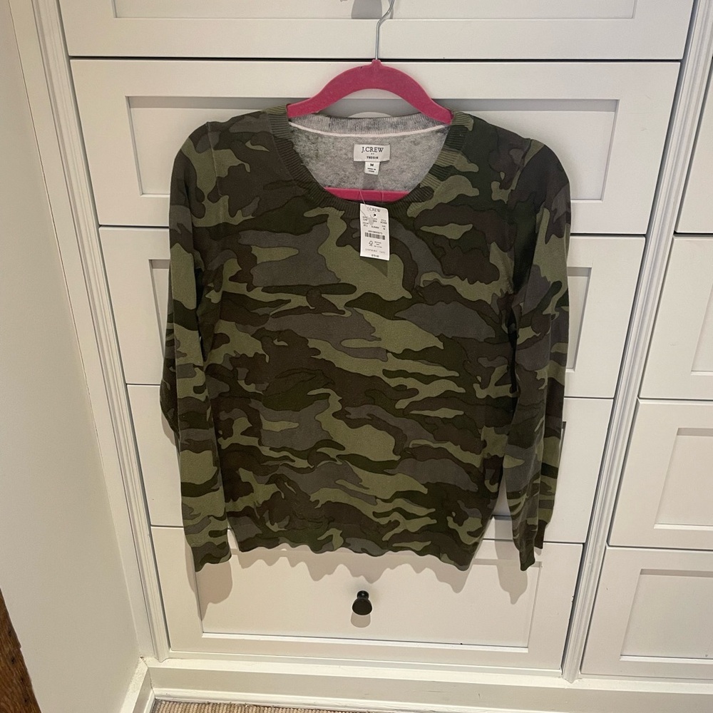 J. Crew Women’s Green Camouflage Sweater